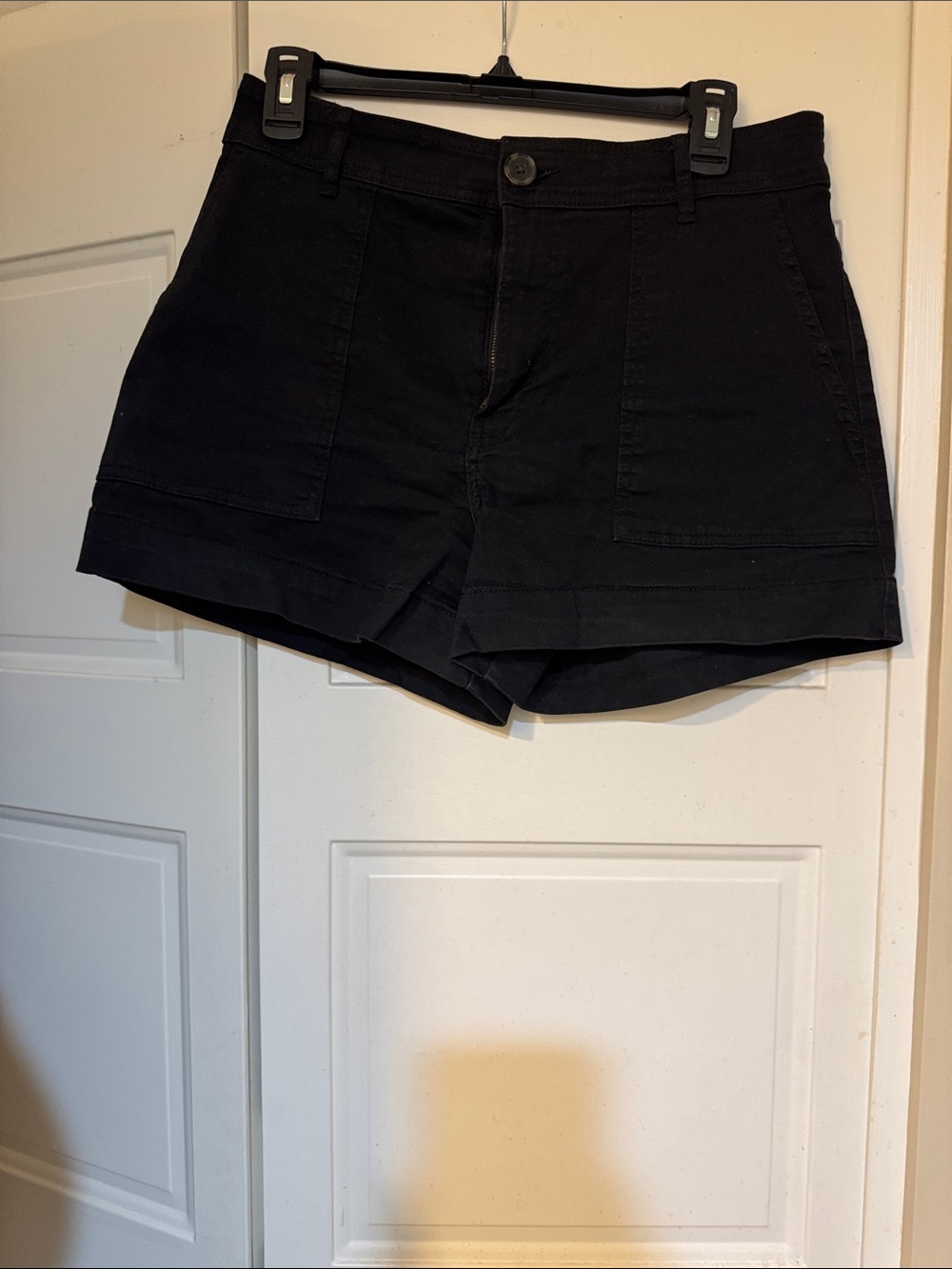 H&M Black High-Waist Utility Shorts